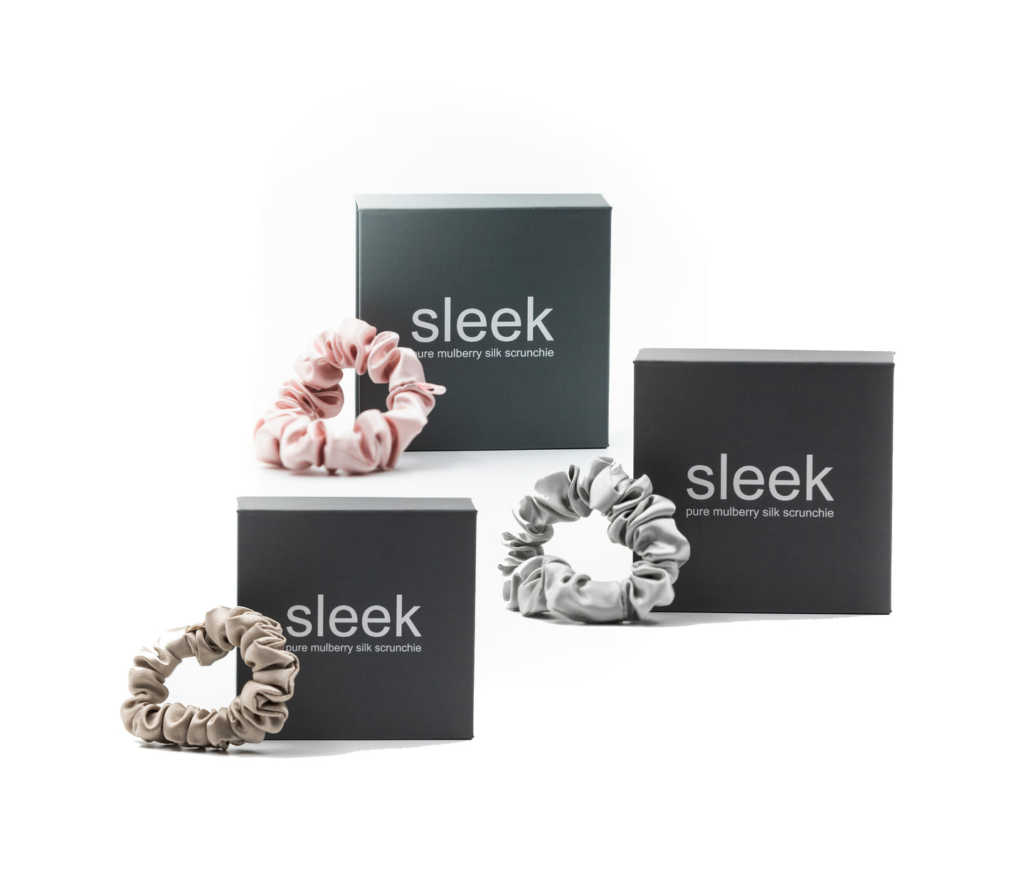 Set of 3 Silk Midi Scrunchies