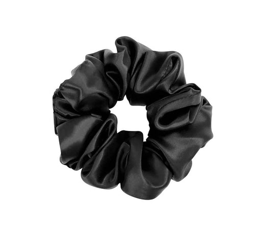 Black Silk Large Scrunchie
