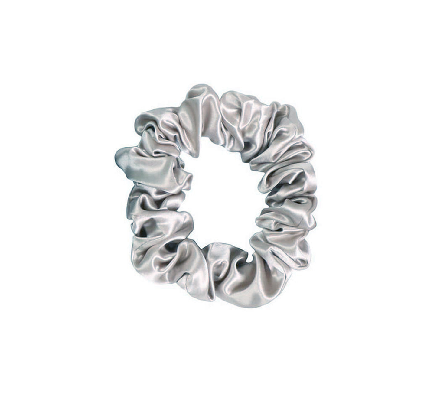 Grey Silk Midi Scrunchie