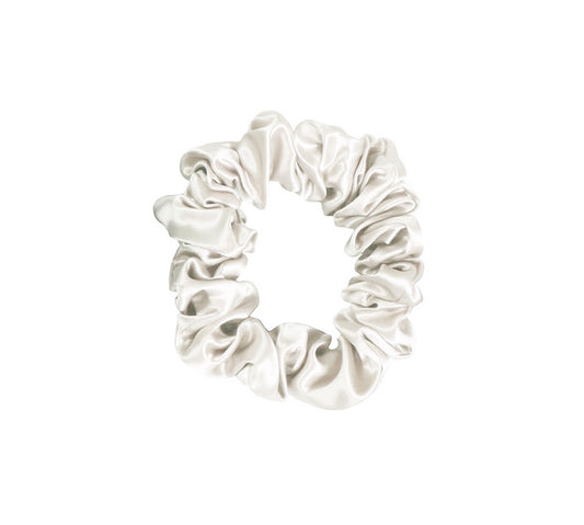 White Silk Midi Scrunchie