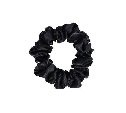 Black Silk Midi Scrunchie