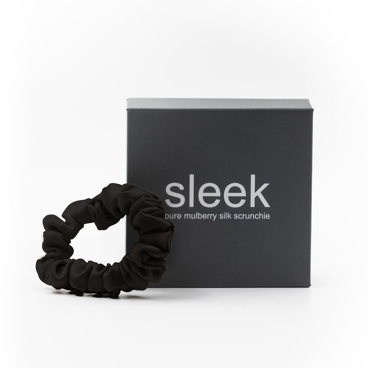 Black Silk Midi Scrunchie