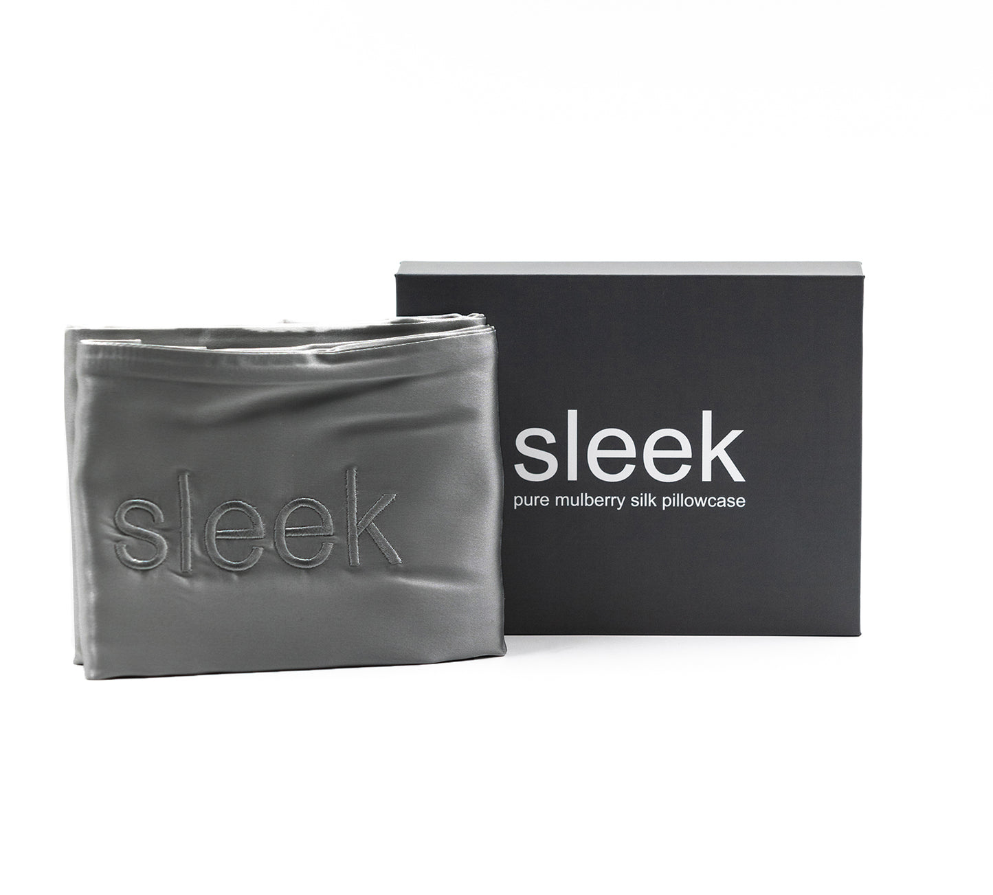 Dark Grey Silk Pillowcase